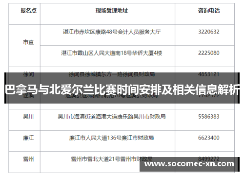 巴拿马与北爱尔兰比赛时间安排及相关信息解析